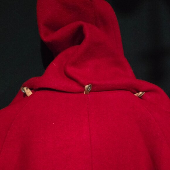 Vtg LOBO Pendleton 100% Virgin Wool Wmn's Red Coat w Rem Hood See Desc for Size - Picture 5 of 5
